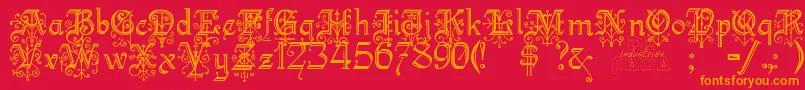 KellyanngothicRegular Font – Orange Fonts on Red Background