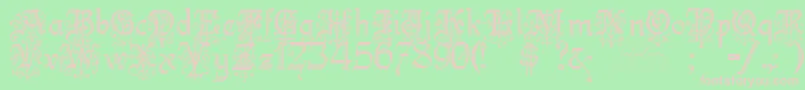 KellyanngothicRegular Font – Pink Fonts on Green Background