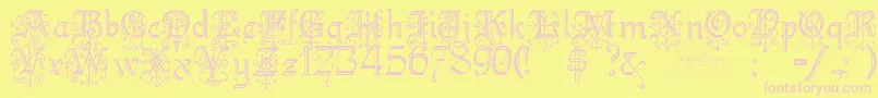 KellyanngothicRegular Font – Pink Fonts on Yellow Background