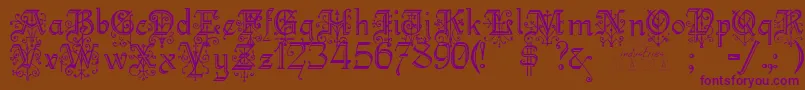 KellyanngothicRegular Font – Purple Fonts on Brown Background