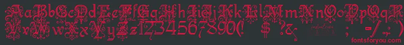 KellyanngothicRegular Font – Red Fonts on Black Background