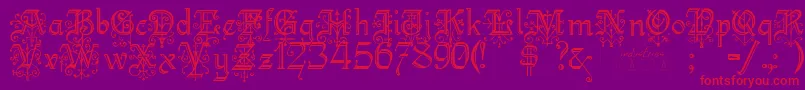 KellyanngothicRegular Font – Red Fonts on Purple Background