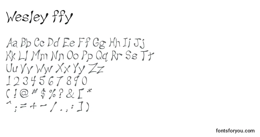 Schriftart Wesley ffy – Alphabet, Zahlen, spezielle Symbole