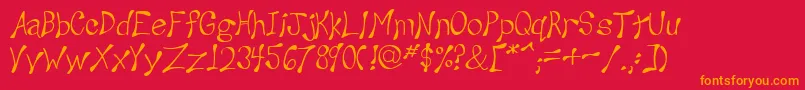 Wesley ffy Font – Orange Fonts on Red Background