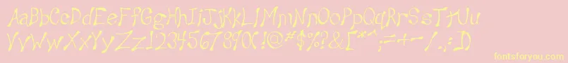 Wesley ffy Font – Yellow Fonts on Pink Background