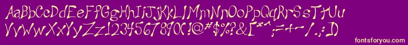 Wesley ffy Font – Yellow Fonts on Purple Background