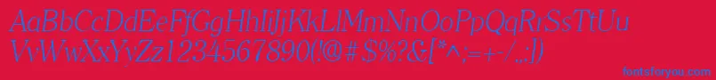 ClearlyromanlightItalic Font – Blue Fonts on Red Background
