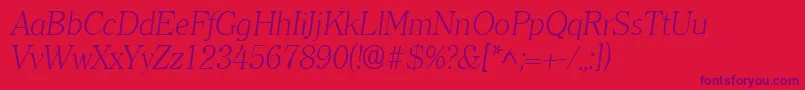 フォントClearlyromanlightItalic – 赤い背景に紫のフォント