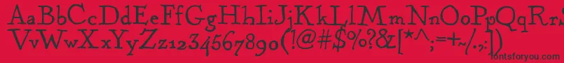 KentuckyFireplaceRegular Font – Black Fonts on Red Background
