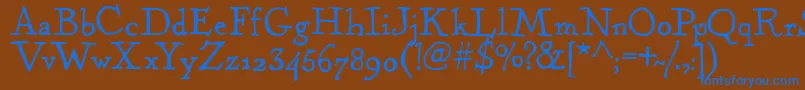 KentuckyFireplaceRegular Font – Blue Fonts on Brown Background