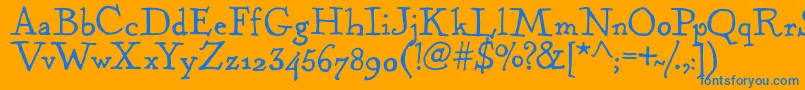 KentuckyFireplaceRegular Font – Blue Fonts on Orange Background