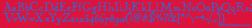 KentuckyFireplaceRegular Font – Blue Fonts on Red Background