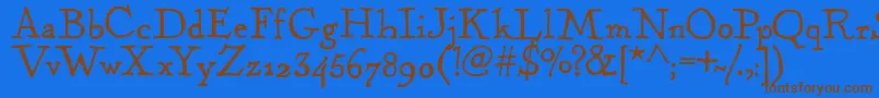 KentuckyFireplaceRegular Font – Brown Fonts on Blue Background