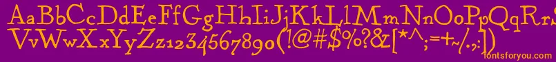 KentuckyFireplaceRegular Font – Orange Fonts on Purple Background