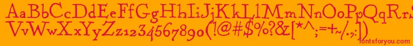 KentuckyFireplaceRegular Font – Red Fonts on Orange Background