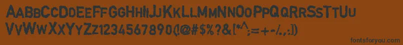 DingarbageschriftBold-Schriftart – Schwarze Schriften auf braunem Hintergrund
