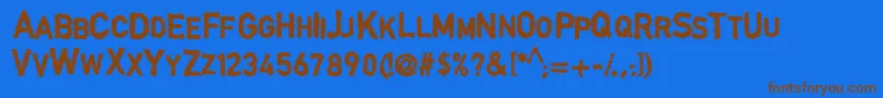 DingarbageschriftBold Font – Brown Fonts on Blue Background