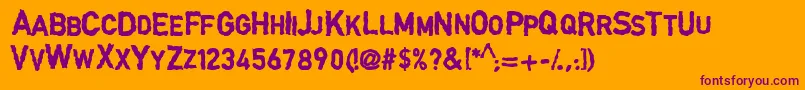 DingarbageschriftBold Font – Purple Fonts on Orange Background
