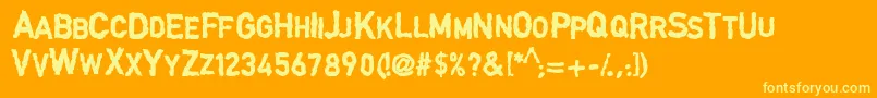 Fonte DingarbageschriftBold – fontes amarelas em um fundo laranja