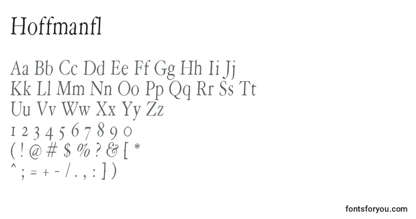 A fonte Hoffmanfl – alfabeto, números, caracteres especiais