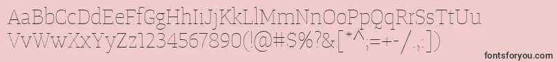 Czcionka TangerserifmediumulUltralight – czarne czcionki na różowym tle