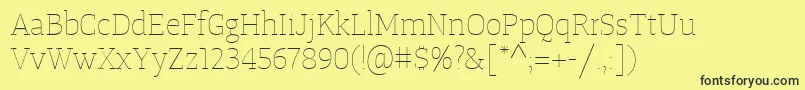 Шрифт TangerserifmediumulUltralight – чёрные шрифты на жёлтом фоне