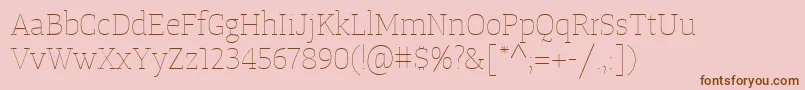 Czcionka TangerserifmediumulUltralight – brązowe czcionki na różowym tle