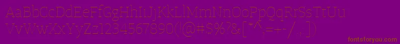 TangerserifmediumulUltralight Font – Brown Fonts on Purple Background