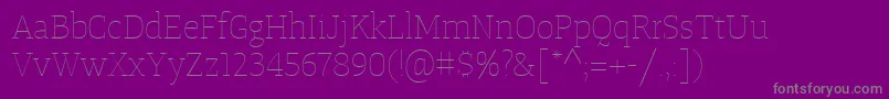 Шрифт TangerserifmediumulUltralight – серые шрифты на фиолетовом фоне