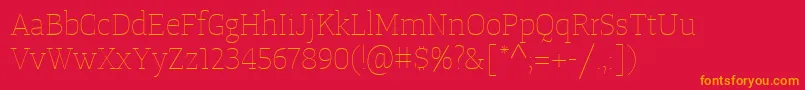 TangerserifmediumulUltralight Font – Orange Fonts on Red Background