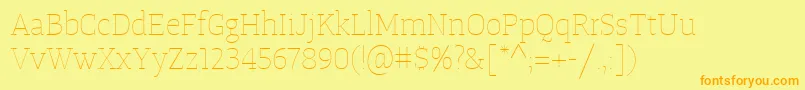 Шрифт TangerserifmediumulUltralight – оранжевые шрифты на жёлтом фоне