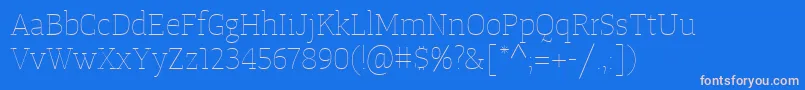 Шрифт TangerserifmediumulUltralight – розовые шрифты на синем фоне