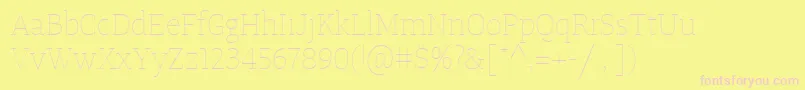 Шрифт TangerserifmediumulUltralight – розовые шрифты на жёлтом фоне