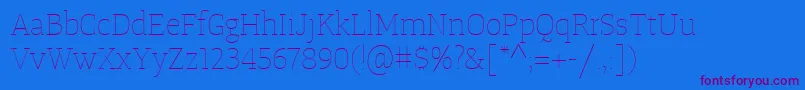 Шрифт TangerserifmediumulUltralight – фиолетовые шрифты на синем фоне