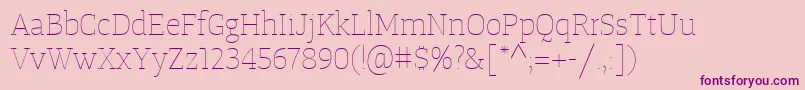 Шрифт TangerserifmediumulUltralight – фиолетовые шрифты на розовом фоне