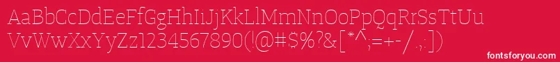 TangerserifmediumulUltralight Font – White Fonts on Red Background