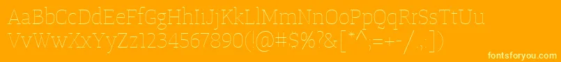 TangerserifmediumulUltralight Font – Yellow Fonts on Orange Background