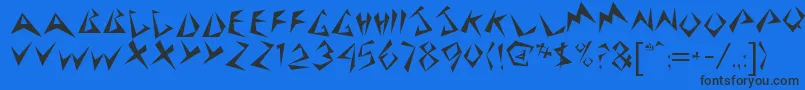 StingerRegular Font – Black Fonts on Blue Background