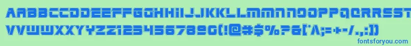 フォントEdgeraceracad – 青い文字は緑の背景です。