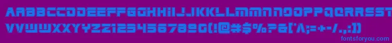 Edgeraceracad-Schriftart – Blaue Schriften auf violettem Hintergrund