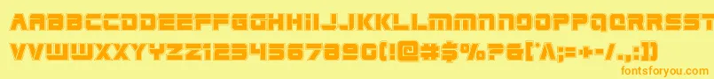 Edgeraceracad-Schriftart – Orangefarbene Schriften auf gelbem Hintergrund