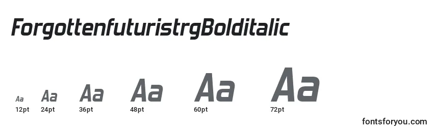 ForgottenfuturistrgBolditalic Font Sizes