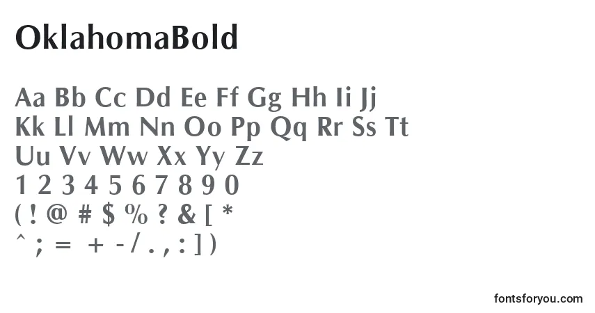 Шрифт OklahomaBold – алфавит, цифры, специальные символы
