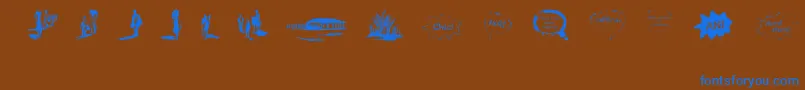 VidasSecasDingbats-Schriftart – Blaue Schriften auf braunem Hintergrund