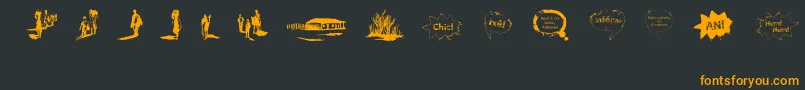 VidasSecasDingbats Font – Orange Fonts on Black Background