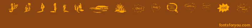 VidasSecasDingbats Font – Orange Fonts on Brown Background