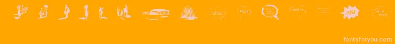 VidasSecasDingbats Font – Pink Fonts on Orange Background