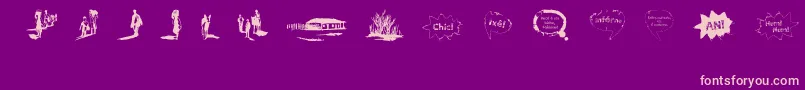 VidasSecasDingbats Font – Pink Fonts on Purple Background