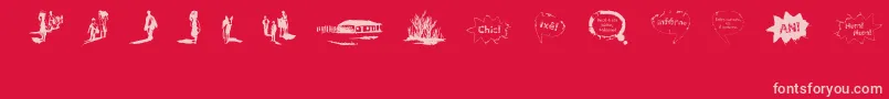 VidasSecasDingbats Font – Pink Fonts on Red Background