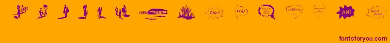 VidasSecasDingbats Font – Purple Fonts on Orange Background